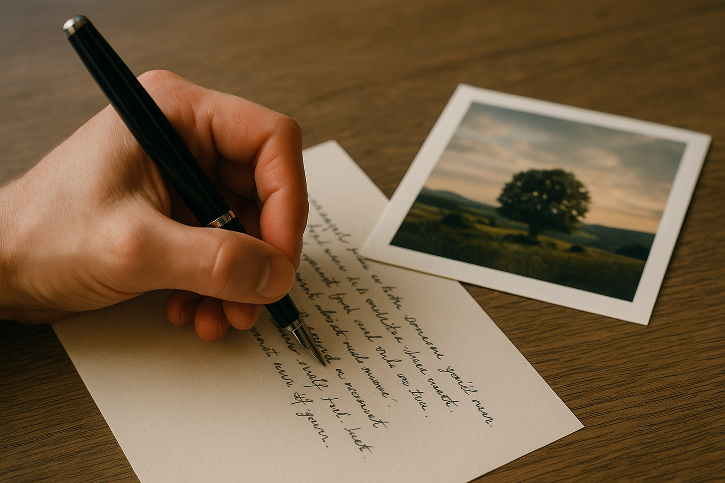 A letter and a photograph. A face or place you’ll never forget.
